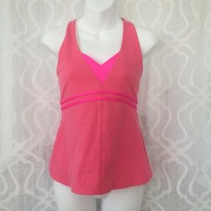 Lululemon Pink Criss Cross Back Yoga Tank Top